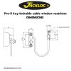 Pro-5 key lockable cable window restrictor dimensions